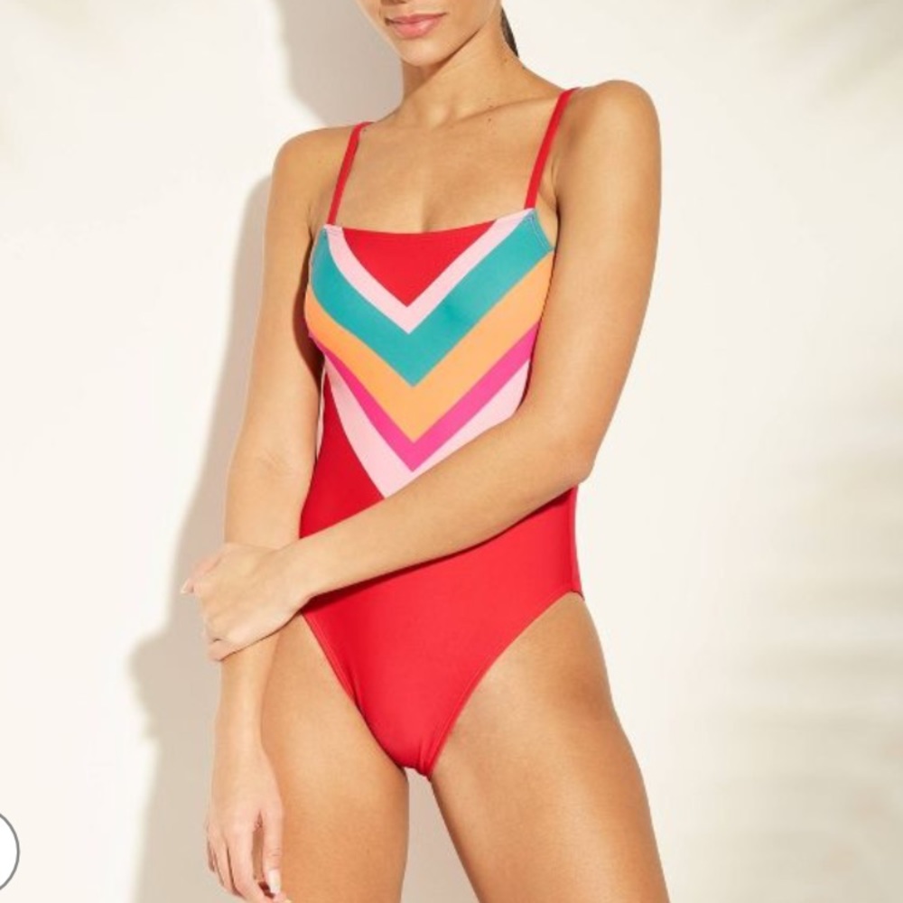 NWT Rainbow One Piece Swimsuit Xhilaration Size M